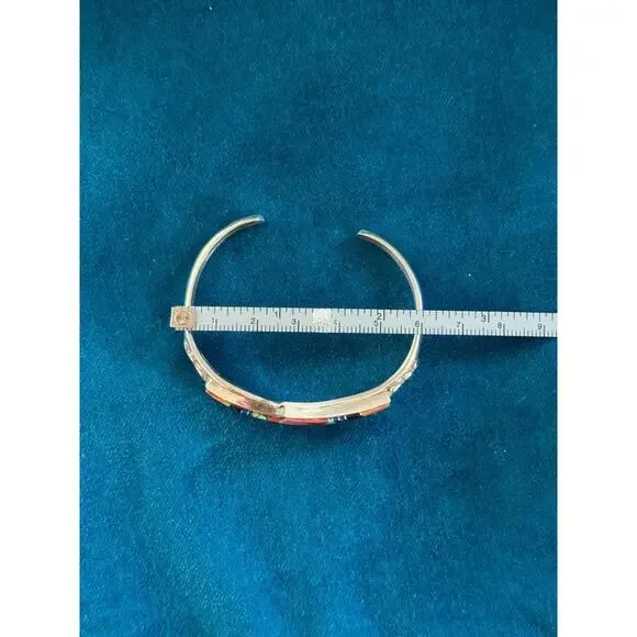Southwestern Bracelet Sterling Silver Turquoise Coral Gemstone Native American